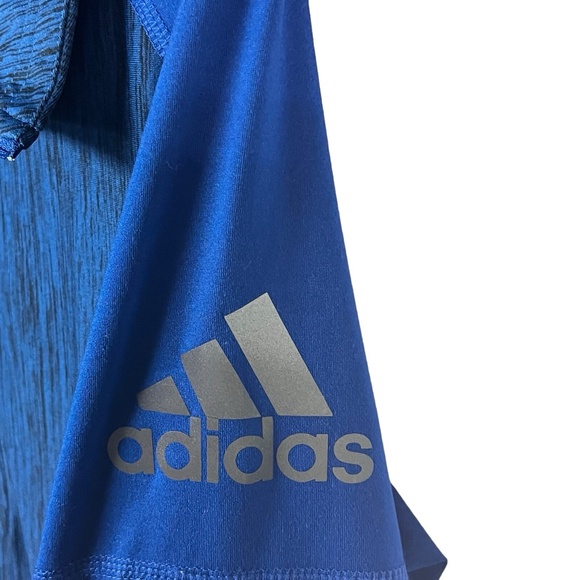 Adidas Top M Blue‎ Reflective Quarter Zip Hi Lo Thumbholes Climalite Athleisure - Picture 6 of 13
